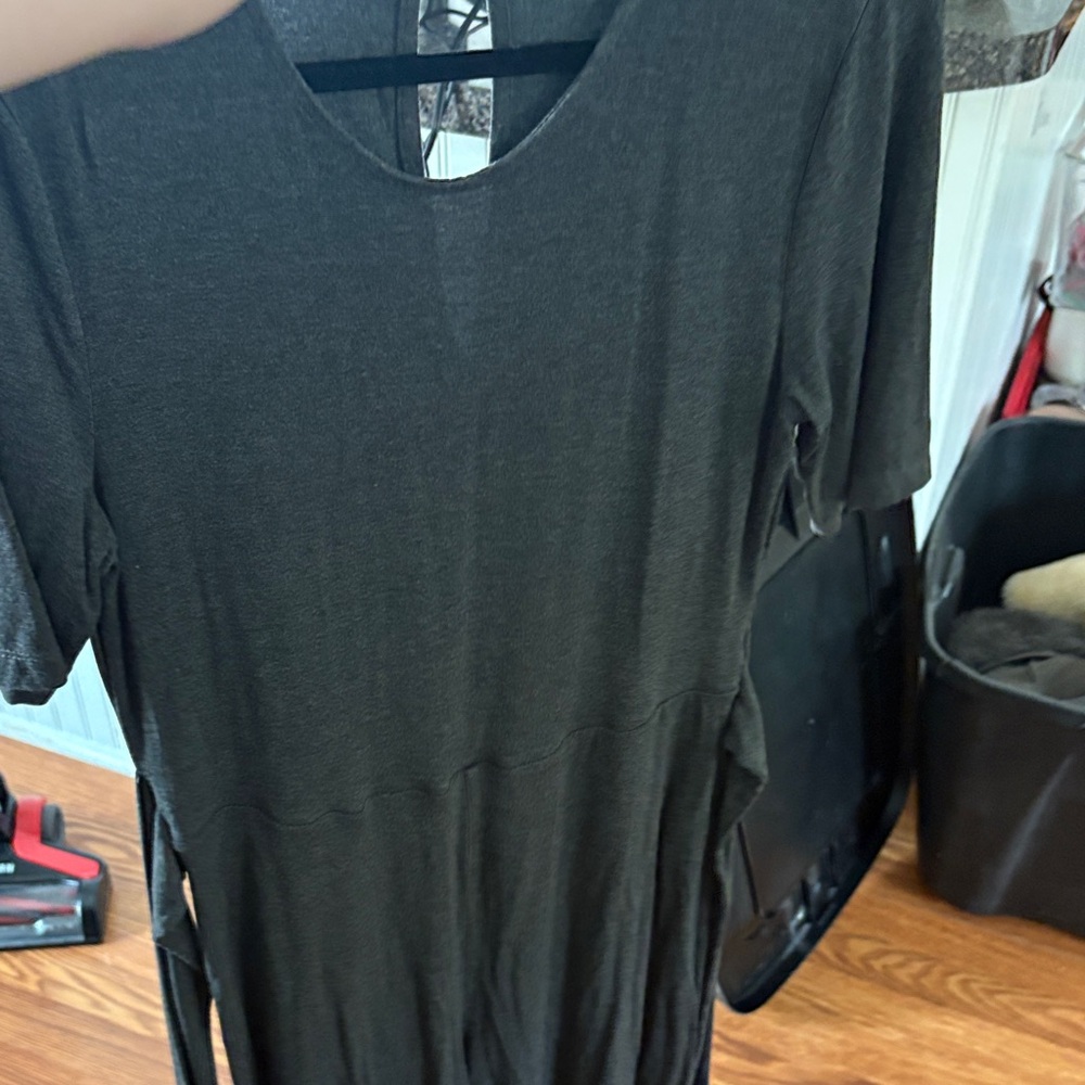 Dark Gray Short Sleeve Dress